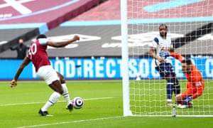 West ham v tottenham: premier lig - canlı! 3 antonio, west ham'ı bir üst sıraya koyar.
