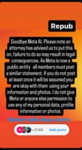 Screenshot of an Instagram story containing a viral chain letter starting with ‘Goodbye Meta AI’ that claims to prohibit Meta from using your posts to train its AI