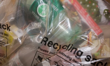 Contents of recycling sack