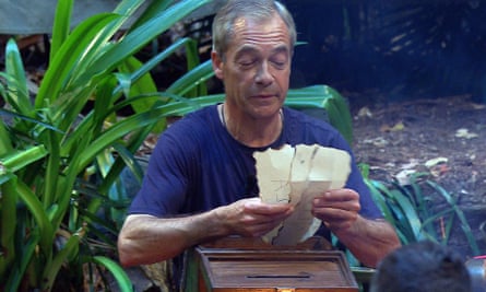Nigel Farage in I’m a Celebrity.