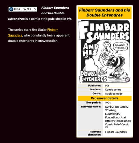 Finbarr Saunders in Viz