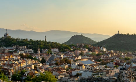 Panoramic view of the city of Plovdiv, Bulgaria
