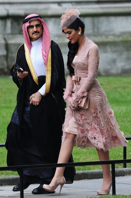 Alwaleed and his then wife, Ameera, at the wedding of the Duke and Duchess of Cambridge in 2011.