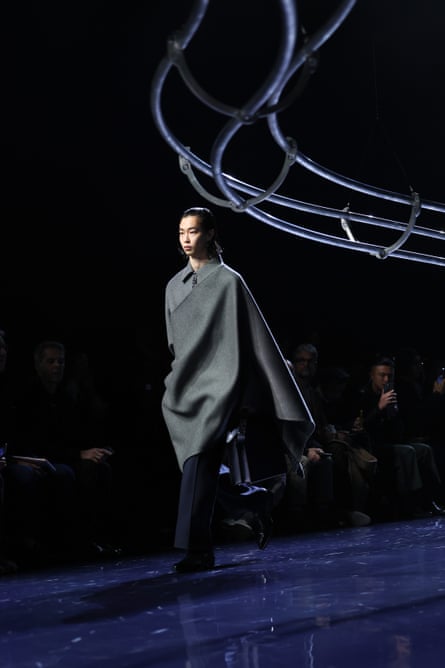 A model in a quarter-zipper walks the Fendi autumn/winter ‘23 menswear runway in Milan.