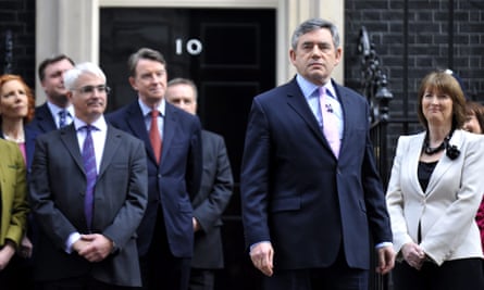 Gordon Brown addresses the media outside 10 Downing Street in April 2010