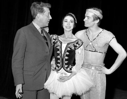 Unflattering … Frederick Ashton, Margot Fonteyn and Rudolf Nureyev rehearse for Le Corsaire in London, in 1962.