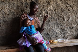The school allows the teenage mothers to live with their babies in their dormitories where they come to attend to them during their break times from their classes.