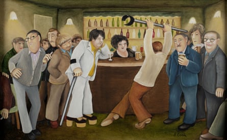 The Back Bar of the Lockyer Tavern, a painting by Beryl Cook.