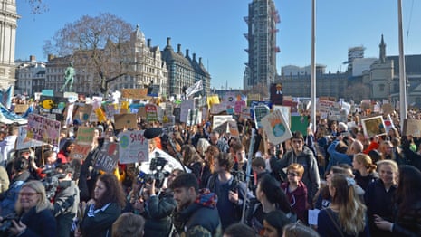 Thousands of UK students strike over climate change – video
