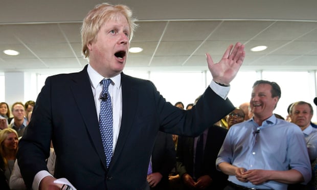 London mayor Boris Johnson and prime minister David Cameron at an election rally in May 2015.