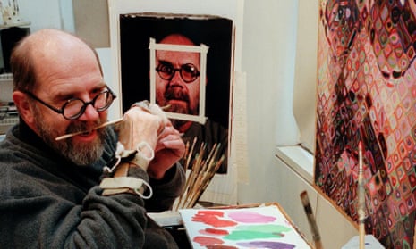 Chuck Close at work in his studio