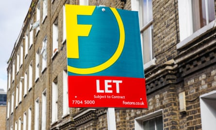 Foxtons sign To Let outside terraced houses in South London
