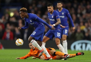 Chelsea's Callum Hudson-Odoi takes a leap forward.