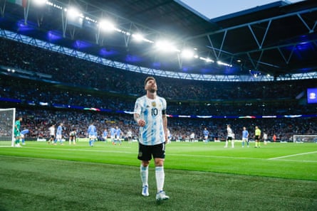 Lionel Messi during the 2022 Finalissima between Argentina and Italy at Wembley
