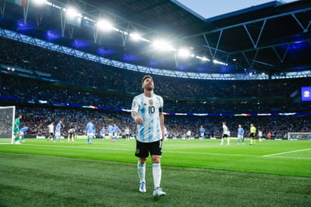 Lionel Messi lors de la Finalissima 2022 entre l'Argentine et l'Italie à Wembley