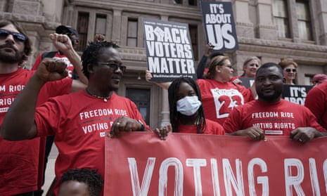 A rally to support voting rights at the Texas capitol last week.