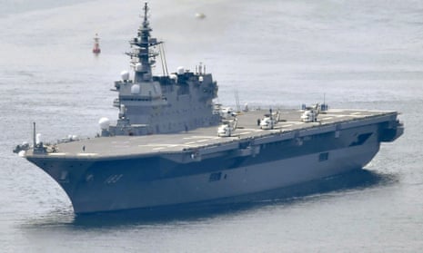 a Japanese Maritime Self-Defense Force’s helicopter carrier