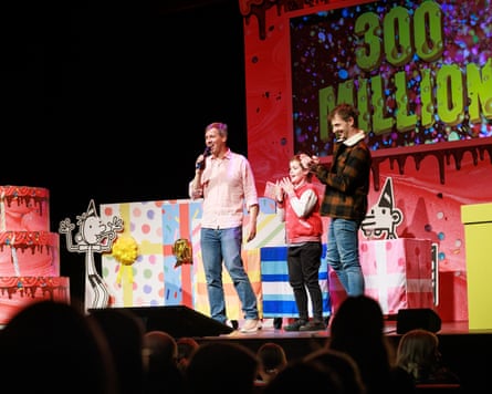 Jeff Kinney on stage in Cheshire.