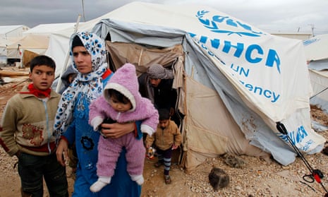 Syrian refugees at the Zaatari camp in the Jordanian city of Mafraq, near the border with Syria.