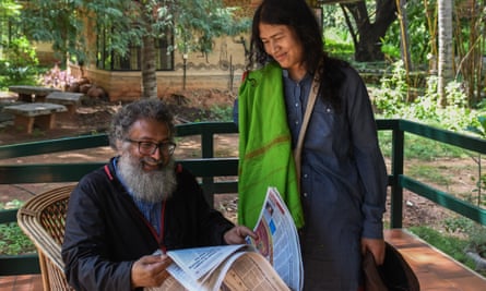 Sharmila and her husband Desmond Coutinho in Bangalore.
