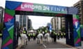 Police officers outside Wembley before the Champions League final between Real Madrid and Borussia Dortmund. 