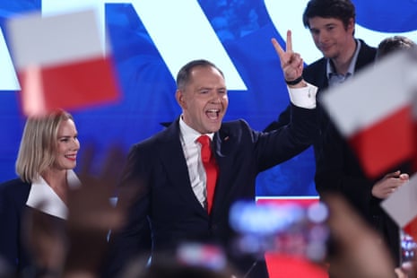 Polish president-elect Karol Nawrocki during the election evening of the second round of the Presidential election in Warsaw, Poland.