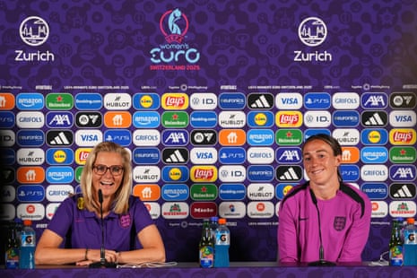 Sarina Wiegman and Lucy Bronze speak to the media