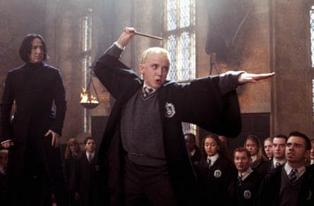 ‘He taught me a great deal’ … Tom Felton with Rickman as Snape in Harry Potter and the Chamber of Secrets.