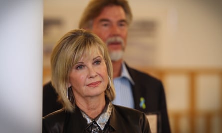 Olivia Newton-John and her husband John Easterling at a 2017 event to promote the Olivia Newton-John cancer research centre.