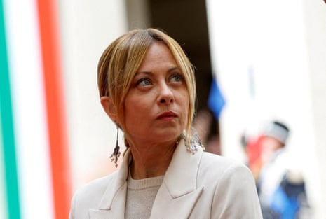 Italian prime minister Giorgia Meloni pictured at Chigi Palace, in Rome, Italy, on 7 May.
