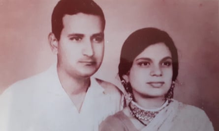 Ziauddin Shakeb with his wife, Farhat, after their marriage in Hyderabad in 1966