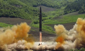 North Korea launched a Hwasong-14 intercontinental ballistic missile, ICBM, in July. 