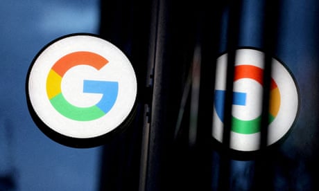 The Google logo on a store in New York.