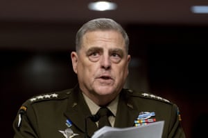 Top US general Mark Milley faces Republican grilling over Trump storm – live 2 Gen. Mark Milley speaks at a Senate Armed Services budget hearing on Capitol Hill.