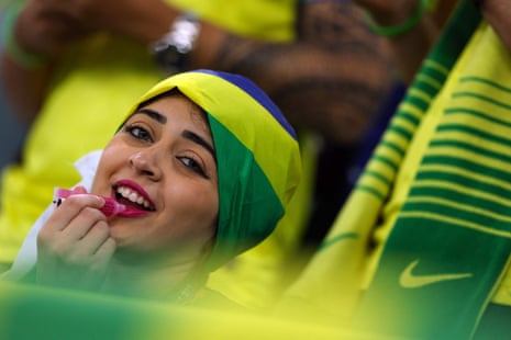 A Brazil supporter ahead of the quarter-final.