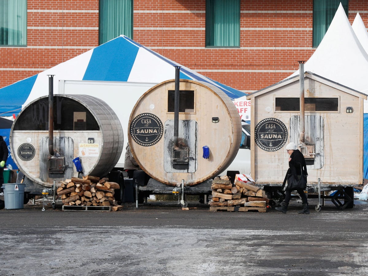 Saunas Haircuts Hot Meals Ottawa Protesters Set Up For The Long Haul Canada The Guardian Saunas Haircuts Hot Meals Ottawa Protesters Set Up For The Long Haul Canada The Guardian