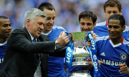 Carlo Ancelotti after Chelsea beat Portsmouth in the 2010 FA Cup final to complete the Double