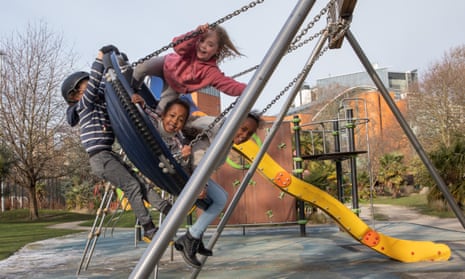 Children in a playground in London.