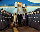 Donald Trump lands in UK for second state visit as protesters gather in Windsor