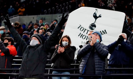 Tottenham fans inside the club’s stadium for the derby with Arsenal back in December.