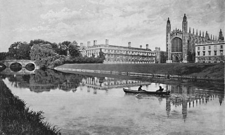 克萊爾學院(左)和國王學院教堂的視圖,劍橋,約 1896 年,來自卡塞爾的《英格蘭和威爾斯畫報》。