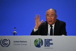 China’s special climate envoy, Xie Zhenhua, speaks during a joint China and US statement on a declaration enhancing climate action