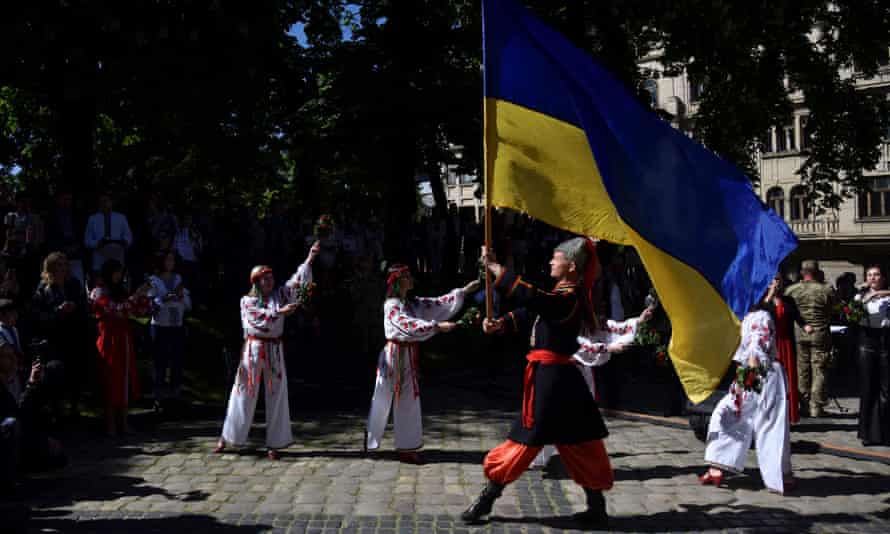 Ukrainians celebrate the Day of the Embroidered Shirt (Vyshyvanka), an integral part of the national Ukrainian costume, in Lviv, Ukraine.
