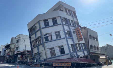 A collapsed building following the quake