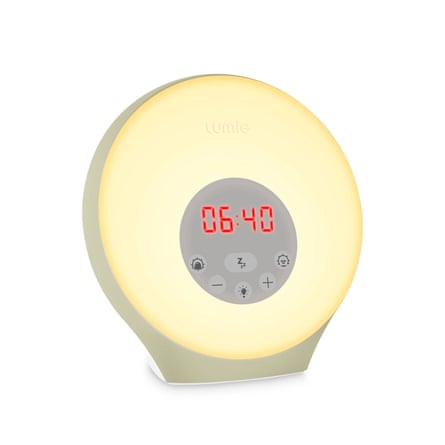Lumie sunrise alarm wake up to daylight table lamp, white