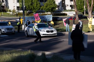 The Prime Minister’s convoy runs the gauntlet past extinction rebellion protestors dressed as Pikachu this morning oin his way to Parliament House, a few protestors rushed the vehicle and were restrained.