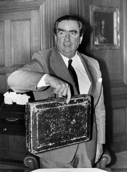 The then chancellor Denis Healey before presenting the budget, 30 March 1976,