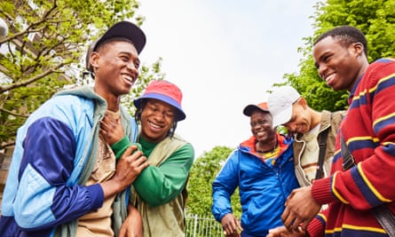 Tienne Simon, Shanu Hazzan, Yus Jamal Crookes, Gabriel Robinson and Juwon Adedokun in Grime Kids.