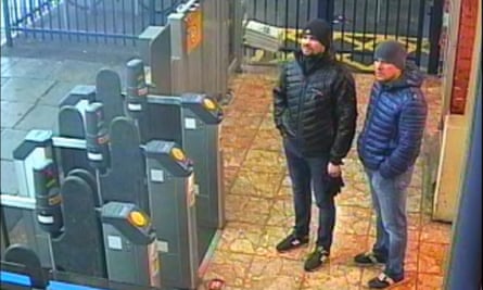 CCTV image issued by the Metropolitan police of Ruslan Boshirov and Alexander Petrov at Salisbury train station.