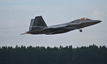 The US said an F-22 fighter jet (file image) had shot down the object.